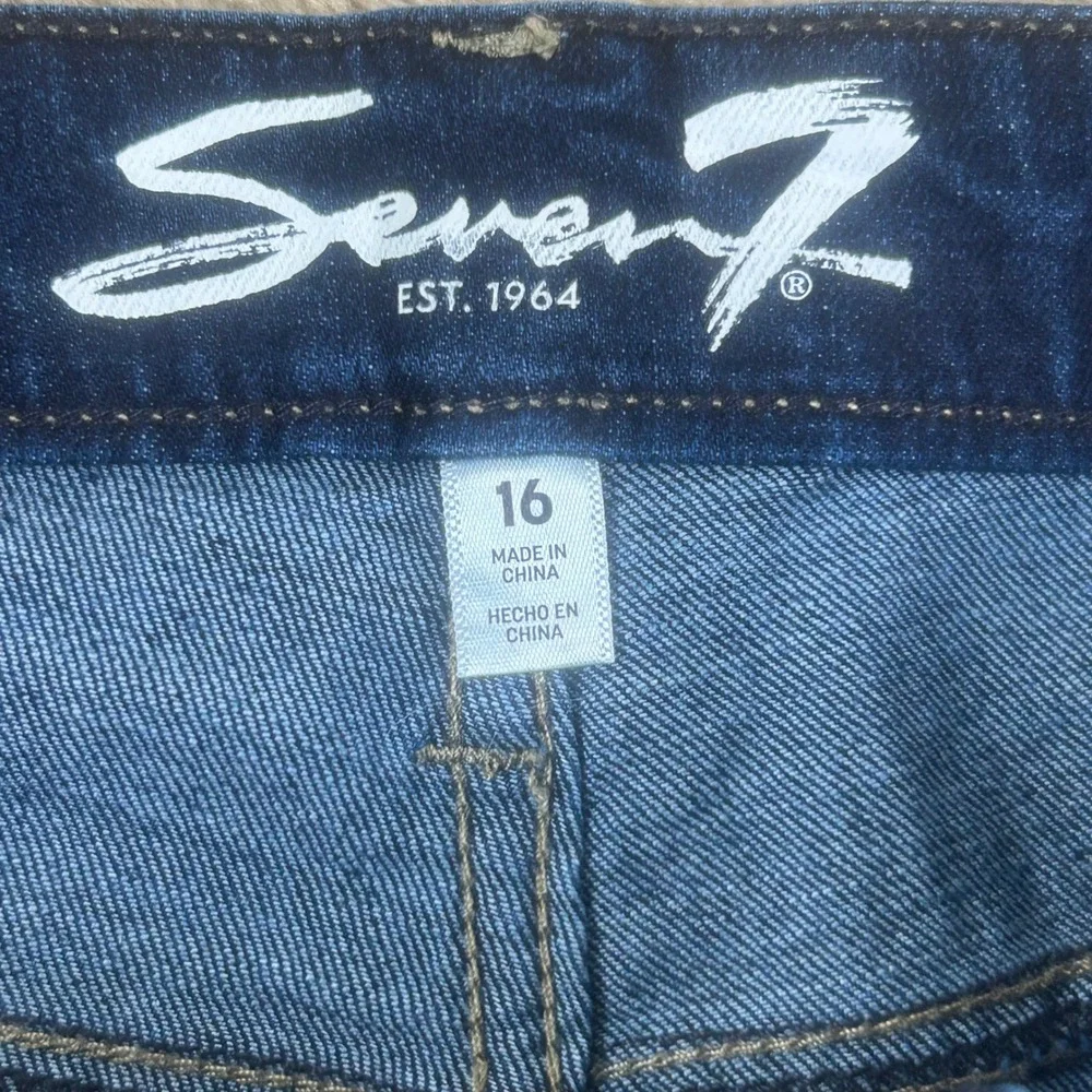Seven7 Women‎ Skinny Jeans Dark Wash High Rise Blue Denim Size 16 Stretch